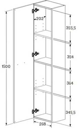 Шкаф-пенал подвесной Roca Victoria 30 орех A857564517