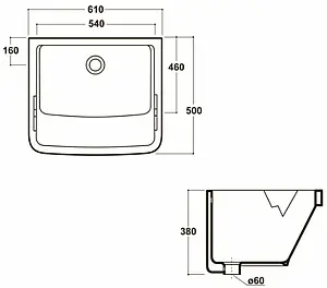 Раковина хозяйственная Olympia Venere 4600 61 белый ARC6165001, 2