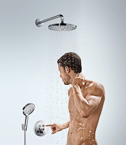 Лейка верхнего душа с настенным креплением Hansgrohe Raindance Select S 240 2jet белый/хром 26466400