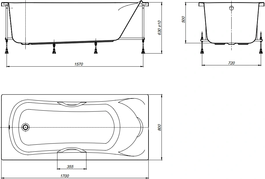 Ванна акриловая Roca BeCool 170x80 ZRU9302852