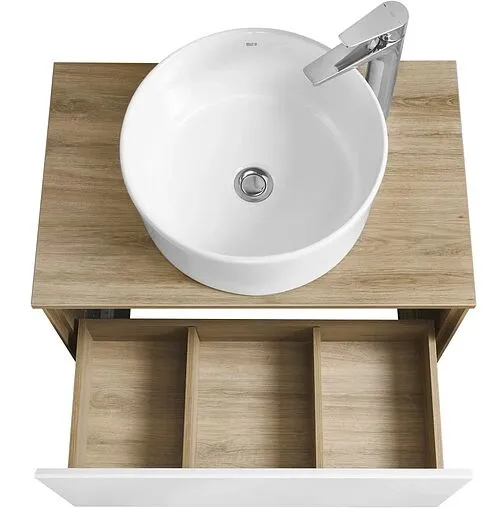 Тумба-умывальник подвесная Aquaton Либерти 70 дуб эльвезия/белый глянец 1A2798K2LYC70