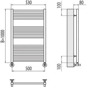 Полотенцесушитель водяной лесенка Terminus Ватикан П16 500х1000 полированная сталь 4670078530523, 2