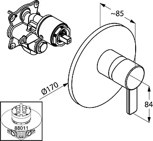 Смеситель для душа скрытого монтажа Kludi Zenta хром 386550575 Смеситель для душа скрытого монтажа Kludi Zenta хром 386550575, 2
