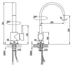 Смеситель для кухни Ravak Freedom хром X070090, 2