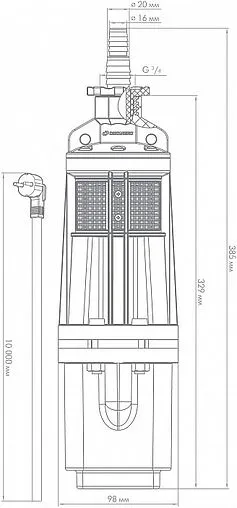 Насос вибрационный верхний забор кабель 10м Джилекс Качан 8600