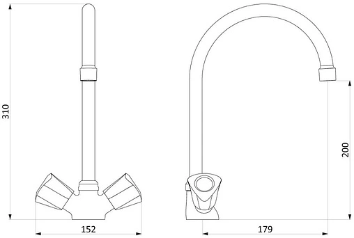 Смеситель для кухни Damixa Object хром 340000000 Смеситель для кухни Damixa Object хром 340000000