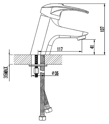 Смеситель для раковины SMARTsant Гармония хром SM124006AA