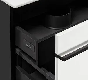 Тумба под умывальник подвесная Roca Aneto 60 белый/чёрный матовый 857429806, 5
