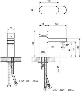 Смеситель для раковины Ravak Chrome хром X070041 Смеситель для раковины Ravak Chrome хром X070041, 2