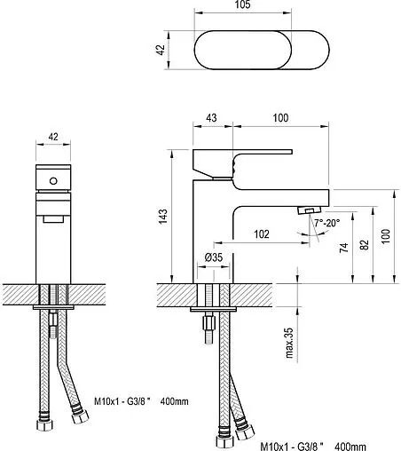 Смеситель для раковины Ravak Chrome хром X070041 Смеситель для раковины Ravak Chrome хром X070041