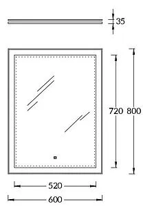 Зеркало с подсветкой Kerama Marazzi 60 белый MI.P.60 Зеркало с подсветкой Kerama Marazzi 60 белый MI.P.60, 2