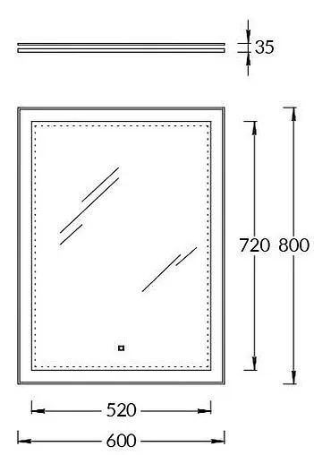 Зеркало с подсветкой Kerama Marazzi 60 белый MI.P.60
