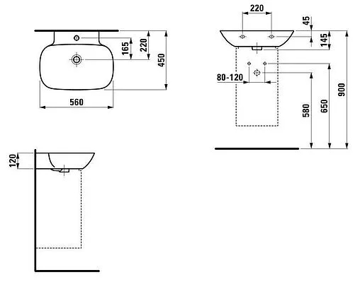 Раковина Laufen Ino 56 белый 8.1030.2.000.109.1