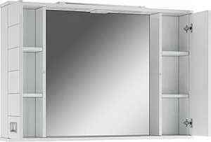 Шкаф-зеркало Домино Cube 100 белый DC5013HZ, 3