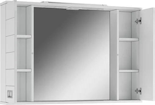 Шкаф-зеркало Домино Cube 100 белый DC5013HZ