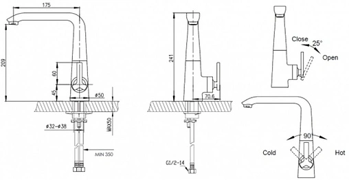 Смеситель для кухни Bravat Waterfall хром F773107C-1
