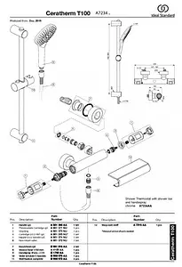 Душевая стойка с термостатом Ideal Standard Ceratherm T100 хром A7234AA Душевая стойка с термостатом Ideal Standard Ceratherm T100 хром A7234AA, 4