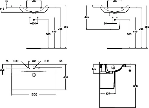 Раковина Ideal Standard Connect new 100 белый E812601 Раковина Ideal Standard Connect new 100 белый E812601