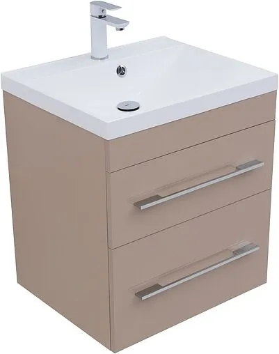 Тумба-умывальник подвесная Aquanet Верона 60 капучино 00304536+00281220