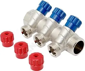 Коллектор регулирующий проходной 3 отвода 1&quot;в/н x ¾&quot;ек Valtec VTc.560.NE.060503, 3