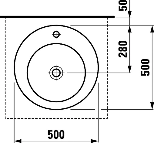 Раковина Laufen Alessi One 50 c покрытием LCC белый 8.1397.1.400.104.1