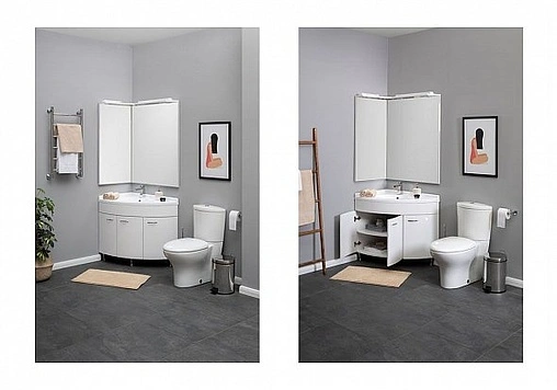 Тумба под умывальник напольная Aquanet Корнер 89 L белый 00158824