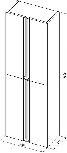 Шкаф-пенал подвесной двухстворчатый Allen Brau Fantasy 2.0 60 белый 1.11008.WM 2.0
