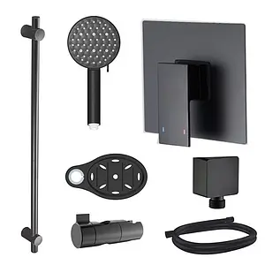 Смеситель для душа скрытого монтажа Swedbe Platta чёрный матовый 5552B, 1