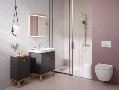 Тумба-умывальник VitrA Sento 80 антрацит/светлое дерево 60836