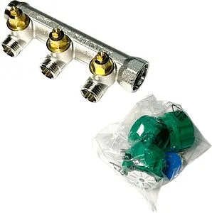 Коллектор регулирующий проходной 4 отвода ¾"в/н x ½"к Uni-fitt 410N3240 Коллектор регулирующий проходной 4 отвода ¾"в/н x ½"к Uni-fitt 410N3240, 4