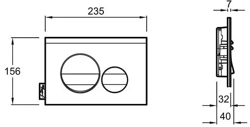 Клавиша смыва для унитаза Jacob Delafon E20859-CP-MWH кнопки/хром глянцевый, рамка/белый матовый