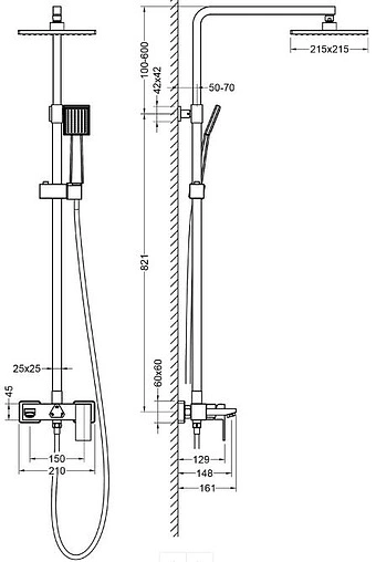 Душевая система со смесителем для ванны Timo Selene чёрный матовый SX-1030/03 Душевая система со смесителем для ванны Timo Selene чёрный матовый SX-1030/03