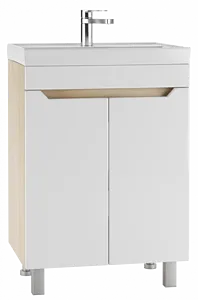 Тумба-умывальник напольный Айсберг Мечта 60 белый/дуб сонома DM2313T+4607152361674 Тумба-умывальник напольный Айсберг Мечта 60 белый/дуб сонома DM2313T+4607152361674, 1