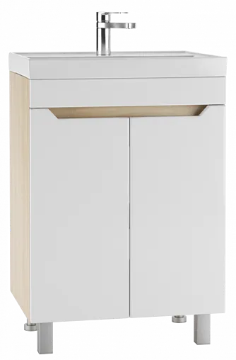 Тумба-умывальник напольный Айсберг Мечта 60 белый/дуб сонома DM2313T+4607152361674