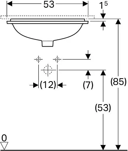 Раковина Geberit VariForm 53 белый 500.760.01.2 Раковина Geberit VariForm 53 белый 500.760.01.2
