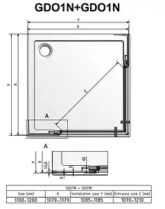 Душевое ограждение 1200x1200мм прозрачное стекло Roltechnik Elegant Neo Line GDO1N+GDO1N/1200*1200 188-1200000-00-02+188-1200000-00-02 Душевое ограждение 1200x1200мм прозрачное стекло Roltechnik Elegant Neo Line GDO1N+GDO1N/1200*1200 188-1200000-00-02+188-1200000-00-02, 2