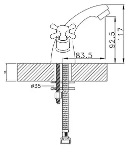 Смеситель для раковины Rossinka хром H02-61, 2