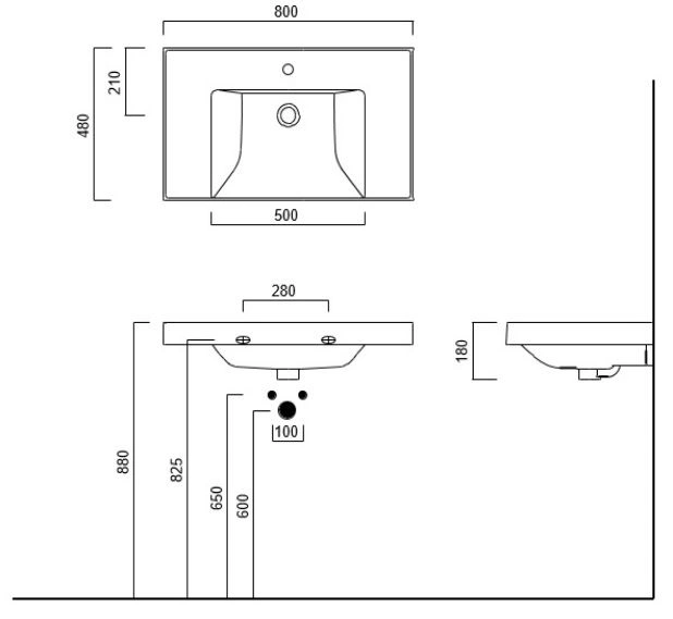 Раковина Kerama Marazzi Cubo 80 белый CU.wb.80