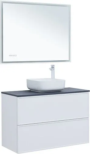 Тумба-умывальник Aquanet Арт 100 белый матовый 00313257+00318926