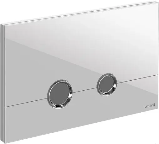 Клавиша смыва для унитаза Cersanit Stero 61382 стекло/белый