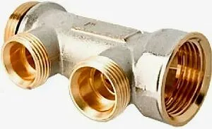 Коллектор распределительный проходной 2 отвода 1"в/н x ¾"ек Valtec VTc.500.NE.060502 Коллектор распределительный проходной 2 отвода 1"в/н x ¾"ек Valtec VTc.500.NE.060502, 1