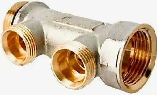 Коллектор распределительный проходной 2 отвода 1&quot;в/н x ¾&quot;ек Valtec VTc.500.NE.060502