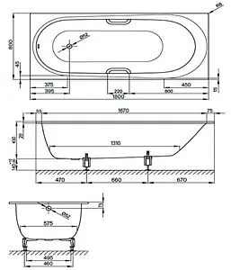 Ванна стальная Bette Comodo 180х80 anti-slip Sense белый 1251-000 AS, 2