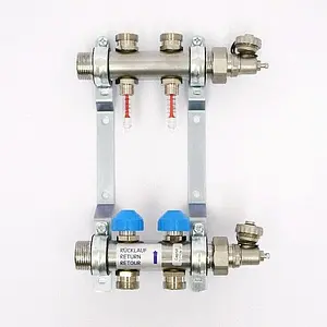 Группа коллекторная с расходомерами 2 отвода 1&quot;н/н x ¾&quot;ек Uni-fitt 455W4302, 1