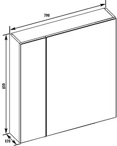 Шкаф-зеркало Aquanet Эвора 80 сливочный 184017 Шкаф-зеркало Aquanet Эвора 80 сливочный 184017, 2