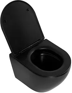 Унитаз подвесной безободковый BelBagno Colorato черный матовый BB062CHR-MB Унитаз подвесной безободковый BelBagno Colorato черный матовый BB062CHR-MB, 3