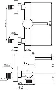 Смеситель для душа Damixa Scandinavian Pure чёрный матовый 362000300, 2