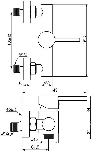 Смеситель для душа Damixa Scandinavian Pure чёрный матовый 362000300 Смеситель для душа Damixa Scandinavian Pure чёрный матовый 362000300