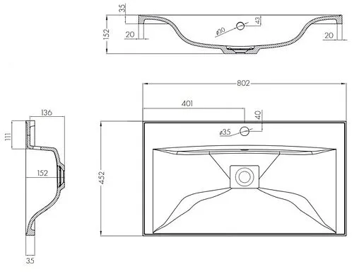 Тумба-умывальник подвесная Aquaton Римини 80 new белый 1A2267K4RN010