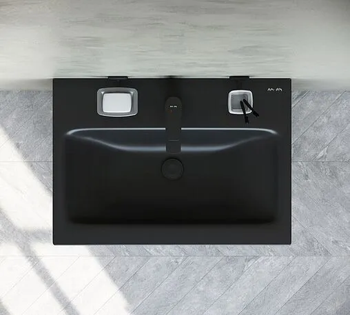 Тумба под умывальник подвесная Am.Pm Gem 60 чёрный матовый M90FHX06022BM